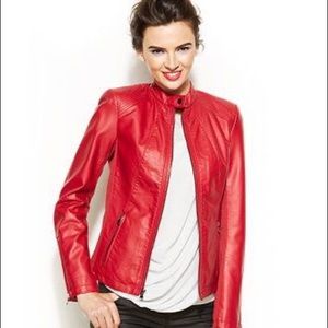 International Concepts Red Leather Jacket